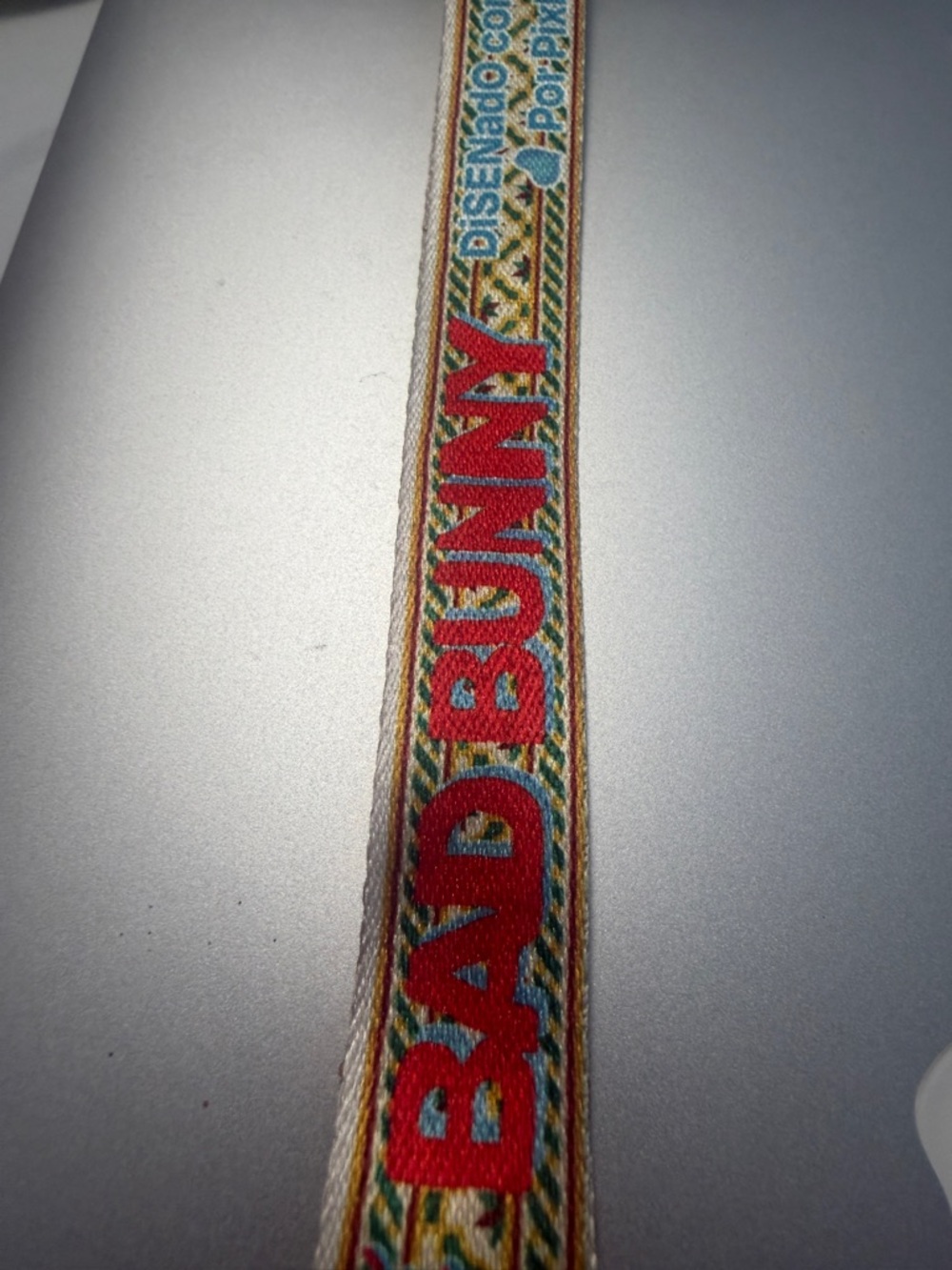 BAD BUNNY Embroidered Red Lettering Lanyard (original concert)